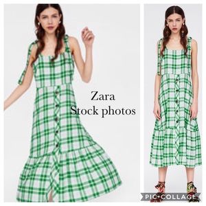Zara Plaid dress with button detail : Medium